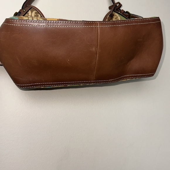 Fossil‎ Shoulder Bag Brown Leather Monogram and Striped Canvas - Picture 8 of 15